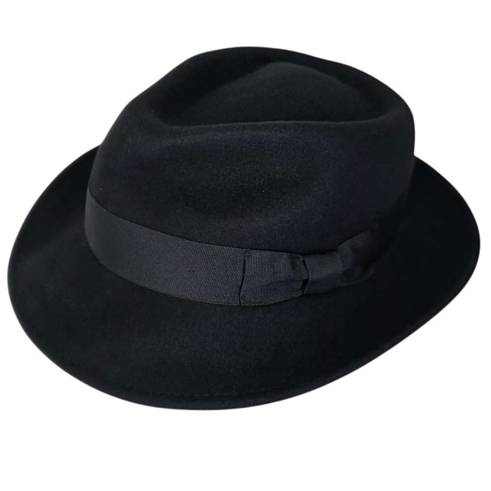 Hats In The Belfrey Classic Black Fedora Style Wool Hat Sz XXXL